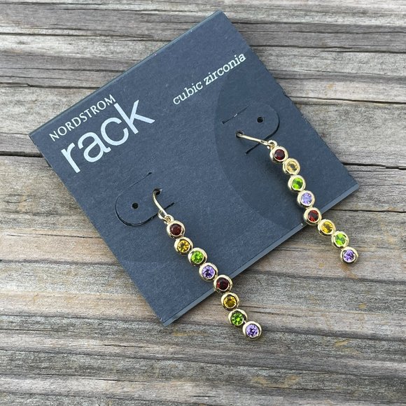 Nordstrom Jewelry - Nordstrom Rack Earrings gold plated 18K Linear Mul